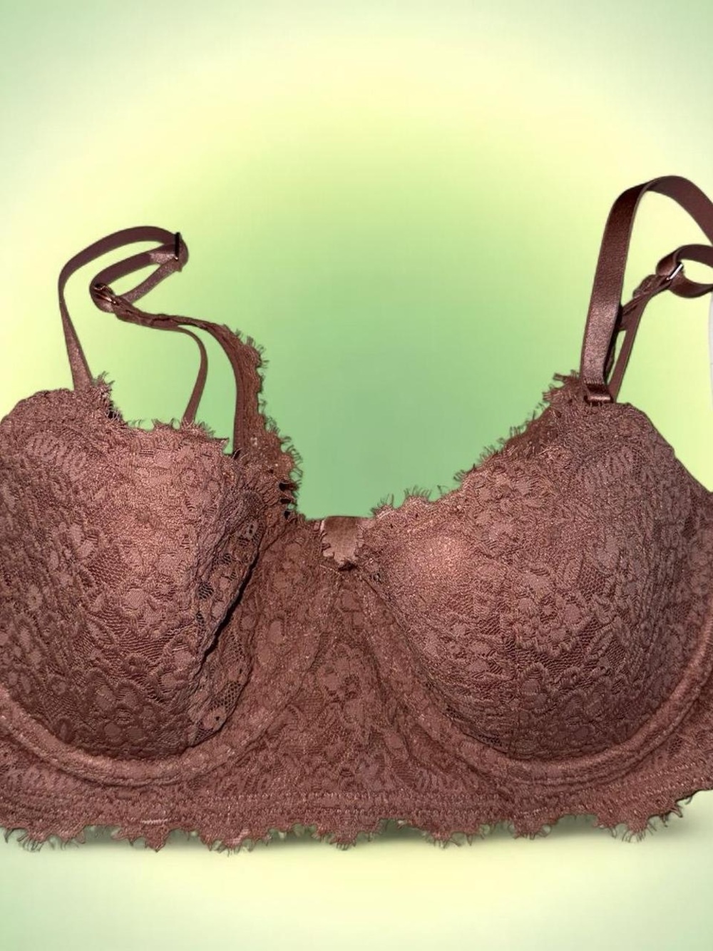 aerie Lace Balconette Bra in Mauve Brown
